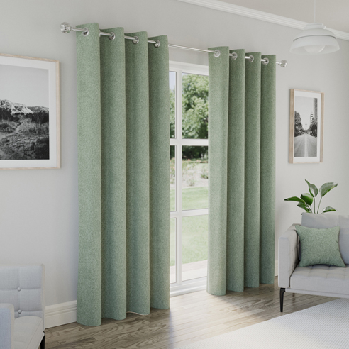 Austin (Blackout) Eyelet, Green - Ready Made Curtains - Image 3